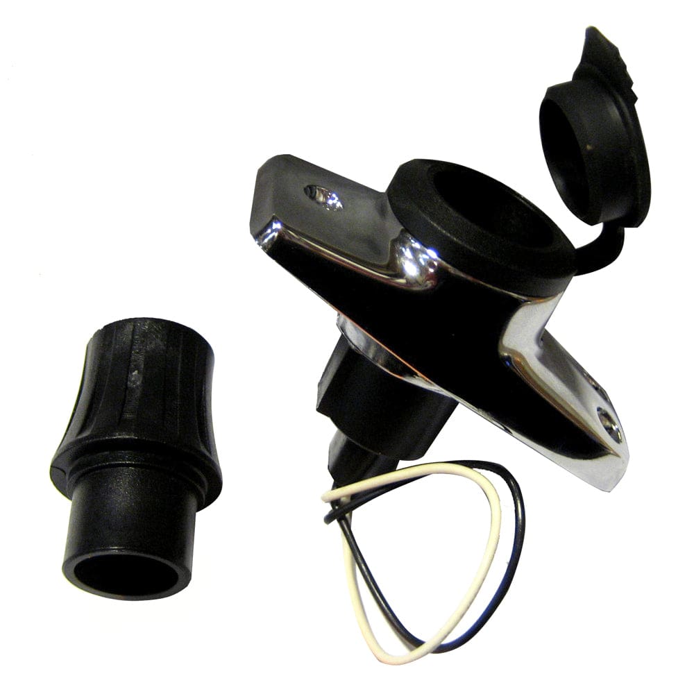 Perko Rectangular Plug-In Base f/ Pole Cards - Chrome Plated Zinc/ Black - Lighting | Accessories - Perko