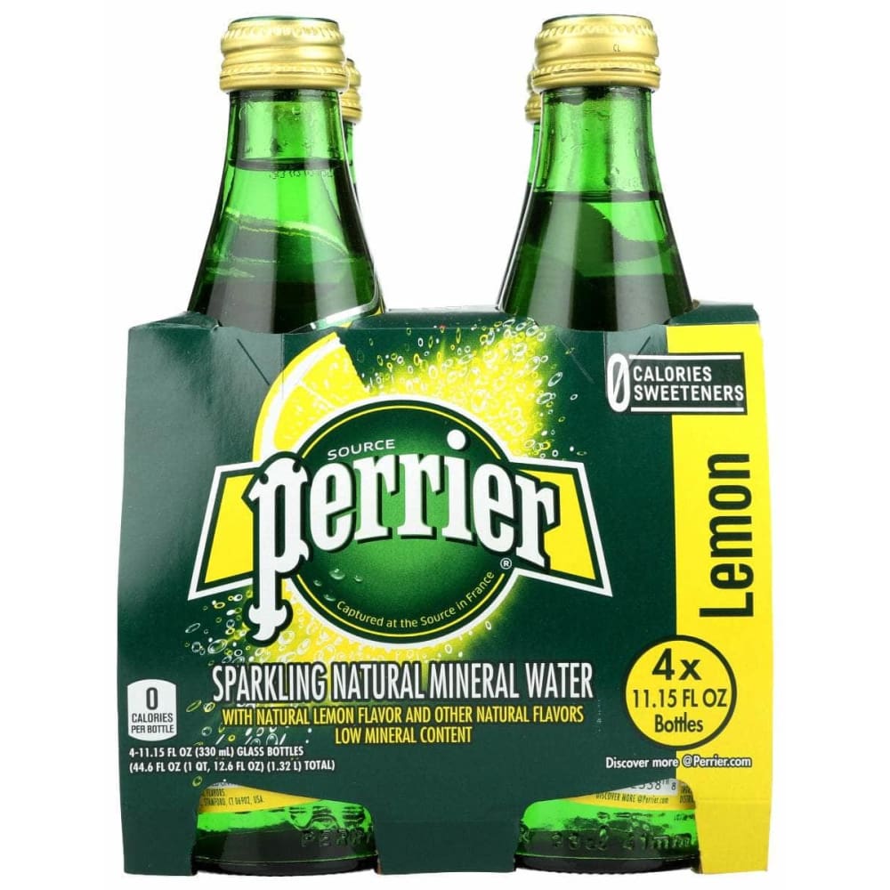 PERRIER PERRIER Lemon Sparkling Natural Mineral Water 4 Pack, 44.6 fo