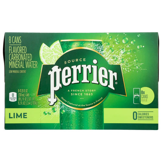 PERRIER: Lime Sparkling Water 8Pk 89.2 fo (Pack of 3) - Beverages > Water - PERRIER