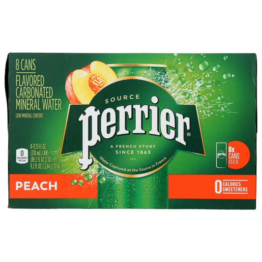 PERRIER: Peach Sparkling Water 8Pk 89.2 fo (Pack of 3) - Beverages > Water - PERRIER
