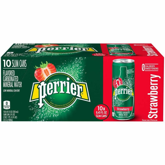 PERRIER PERRIER Strawberry Flavored Carbonated Mineral Water 10 Pack, 84.5 fo