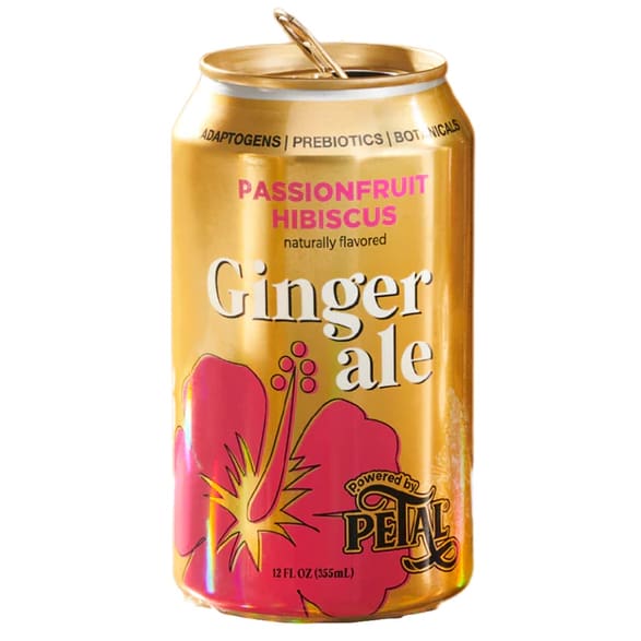 PETAL: Passionfruit Hibiscus Ginger Ale Soda 12 fo (Pack of 6) - Grocery > Beverages > Sodas - PETAL