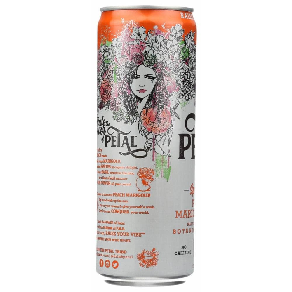 PETAL Grocery > Beverages > Water > Sparkling Water PETAL: Sparkling Peach Marigold Basil, 12 fo