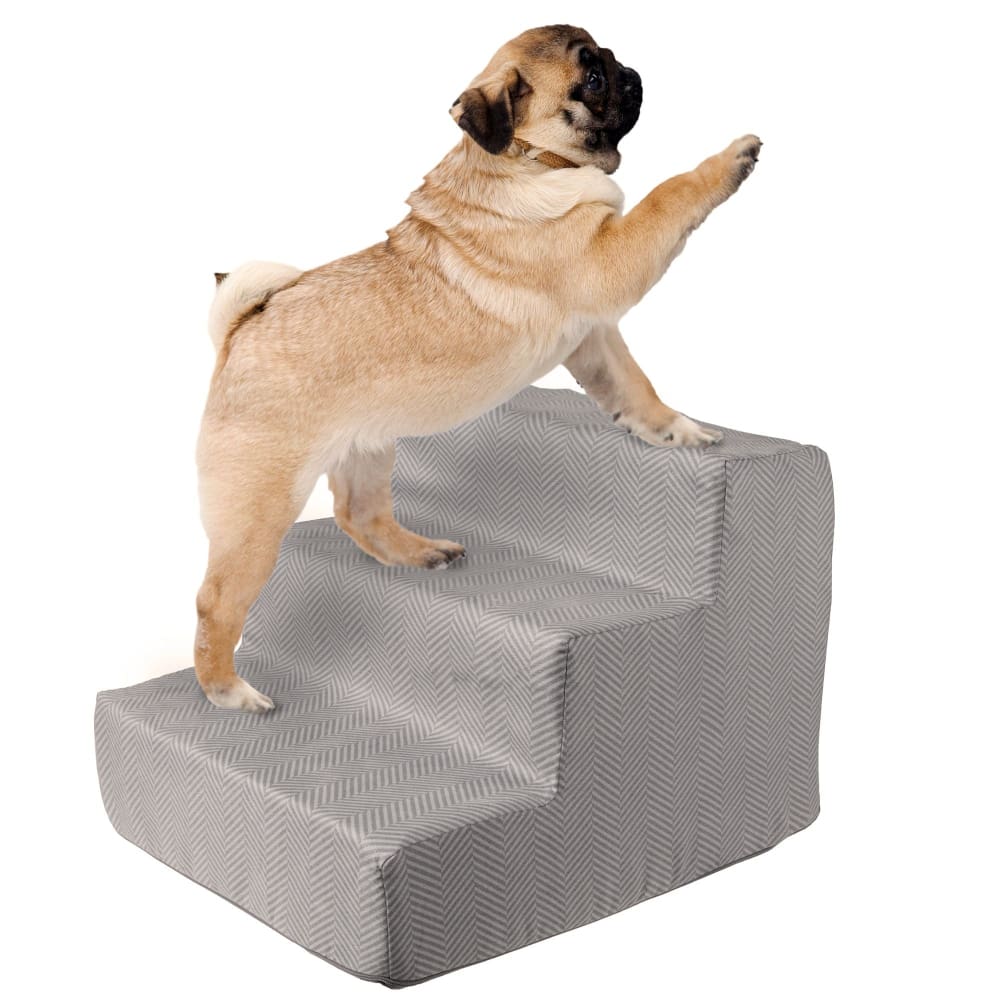 PETMAKER 3-Step High-Density Foam Pet Stairs - DK Gray - PETMAKER