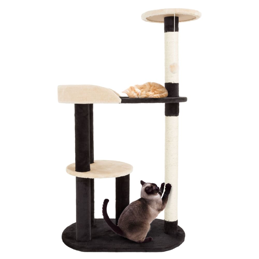 PETMAKER 42.25 3-Tier Sleep-and-Play Cat Tree - Black/Tan - PETMAKER