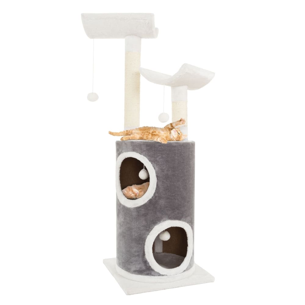 PETMAKER 44.75 5-Tier Sleep-and-Play Cat Tree Condo - Gray/White - Home/Pet/Cat Supplies/Cat Accessories/ - Unbranded