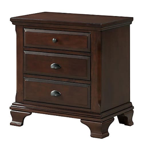 Picket House Furnishings Brinley 3-Drawer Nightstand - Cherry - Home/Furniture/Bedroom Furniture/Dressers & Chests/ - Picket House