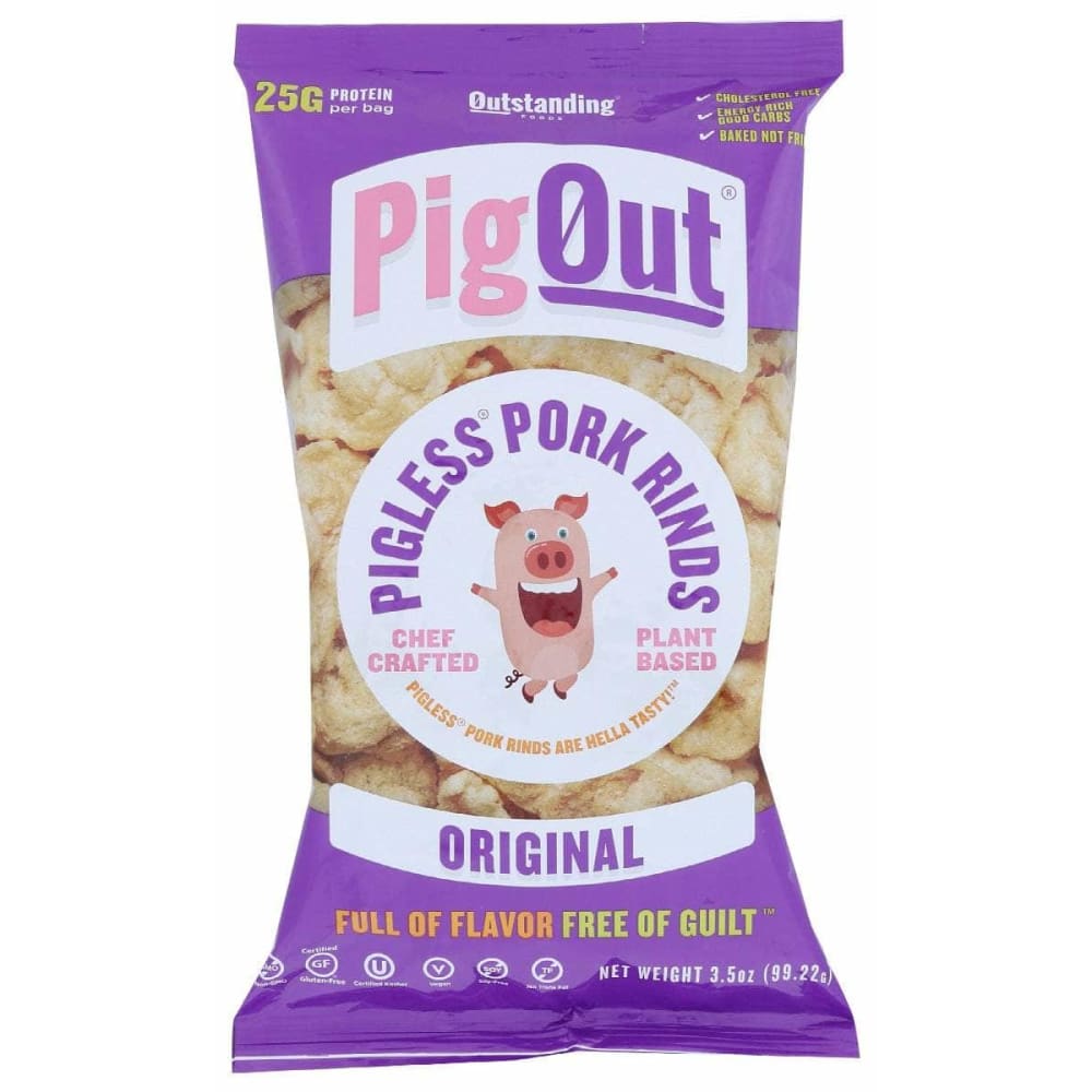 PIGOUT Grocery > Snacks > Chips > Snacks Other PIGOUT Vegan Pork Rind Original, 3.5 oz
