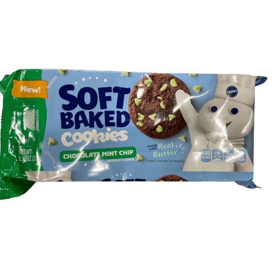 Pillsbury Pillsbury Soft Baked Cookies, Chocolate Mint Chip, 9.53 oz, 18 ct