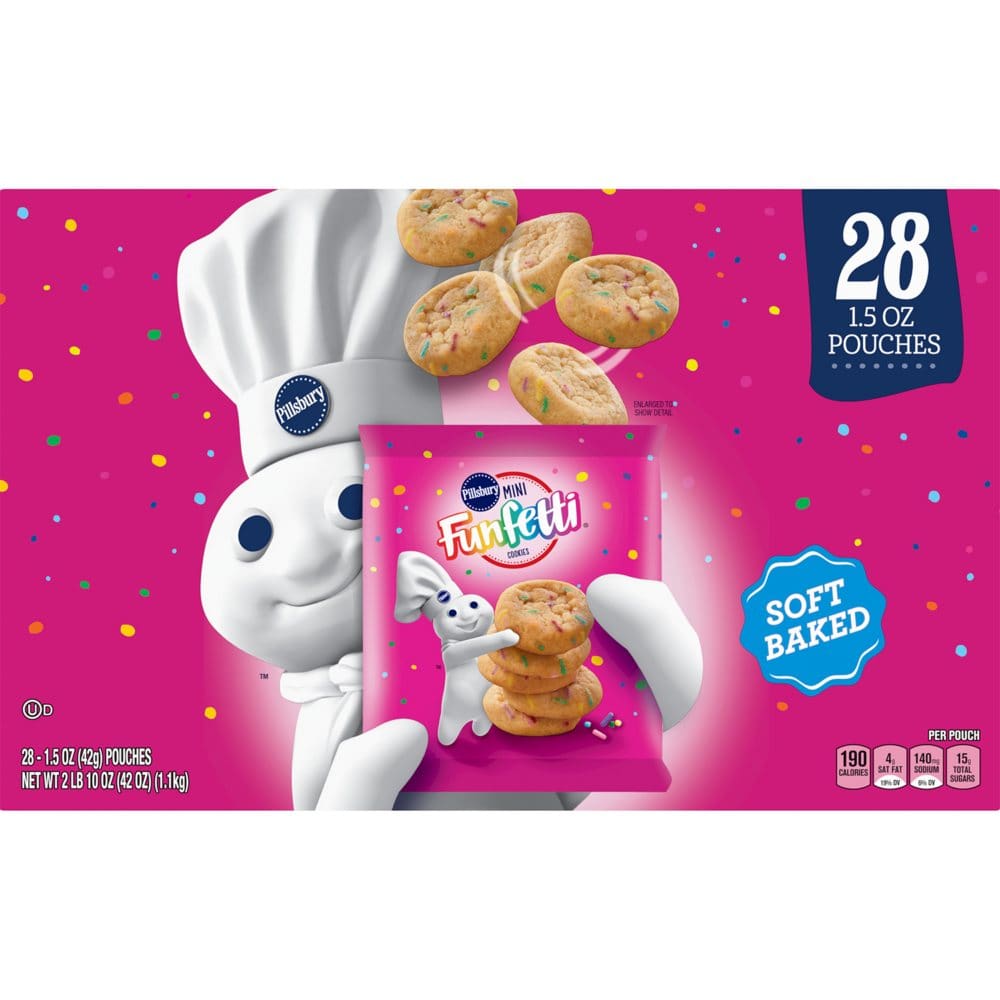 Pillsbury Soft Baked Mini Funfetti Cookies (28 pk.) - New Items - ShelHealth