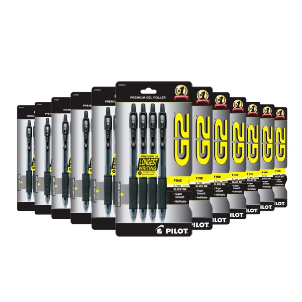 Pilot G2 Premium Retractable Gel Ink Rolling Ball Pen Fine Point Black 4 ea - 12 Pack - Pen & Pencil - Pilot