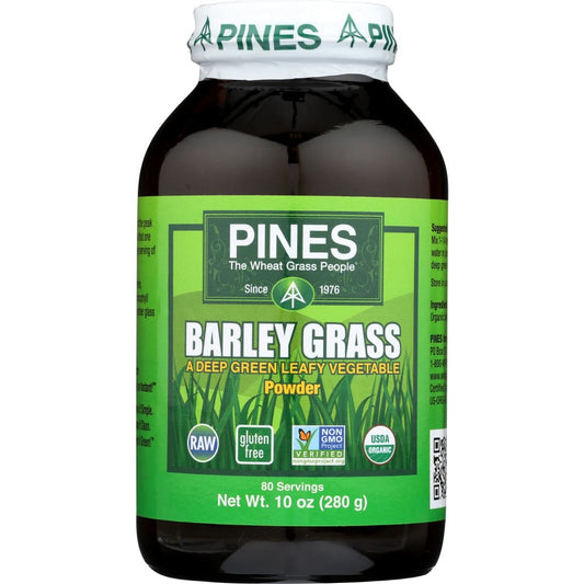 PINES WHEAT GRASS: Barley Grass Powder Organic 10 oz - Health > Vitamins & Supplements > SUPPLEMENTS GREEN FOOD - PINES WHEAT GRASS