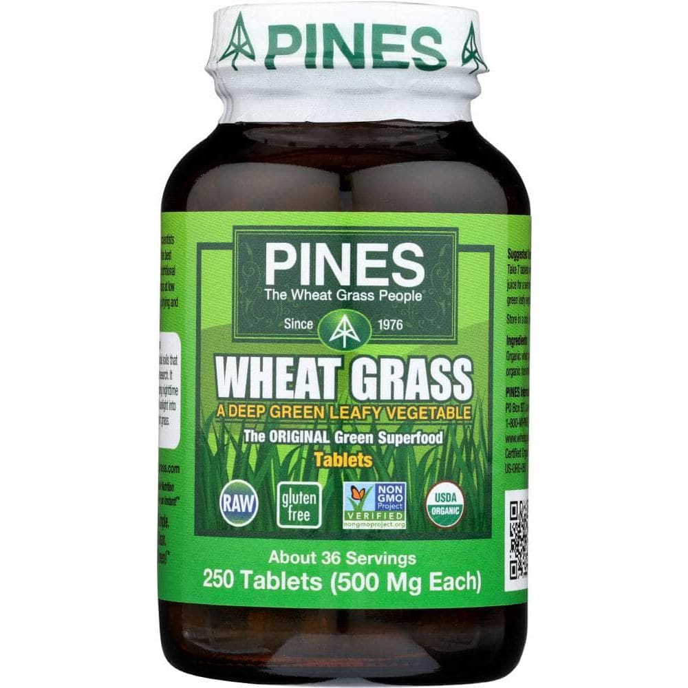 Pines Wheat Grass Pines Wheat Grass Organic Wheat Grass 500 mg, 250 Tablets