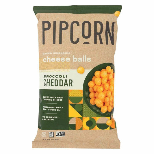 Pipcorn Pipcorn Broccoli Cheddar Cheese Balls, 4.50 Oz