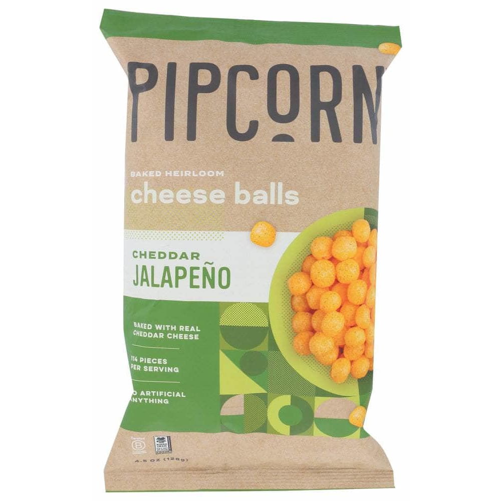 Pipcorn Pipcorn Cheddar Jalapeno Cheese Balls, 4.50 oz