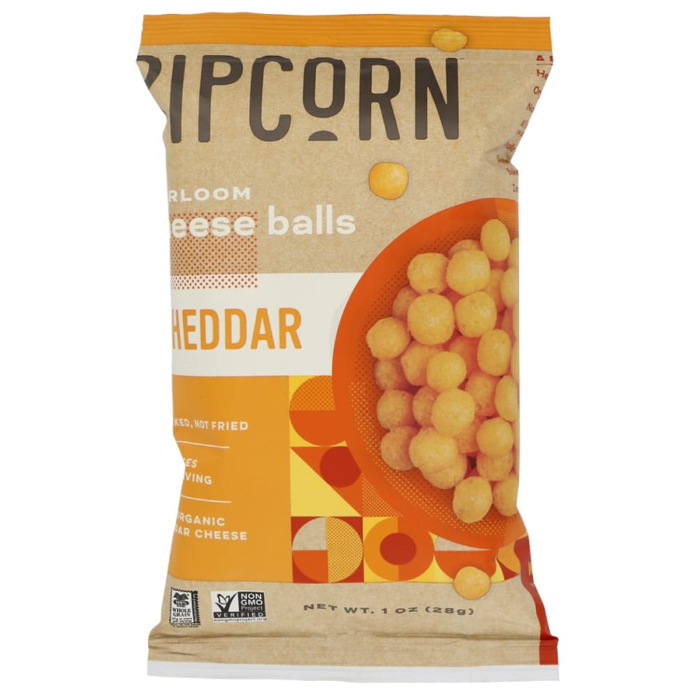 PIPCORN: Cheese Ball Cheddar 1 OZ (Pack of 6) - Snacks Other - PIPCORN