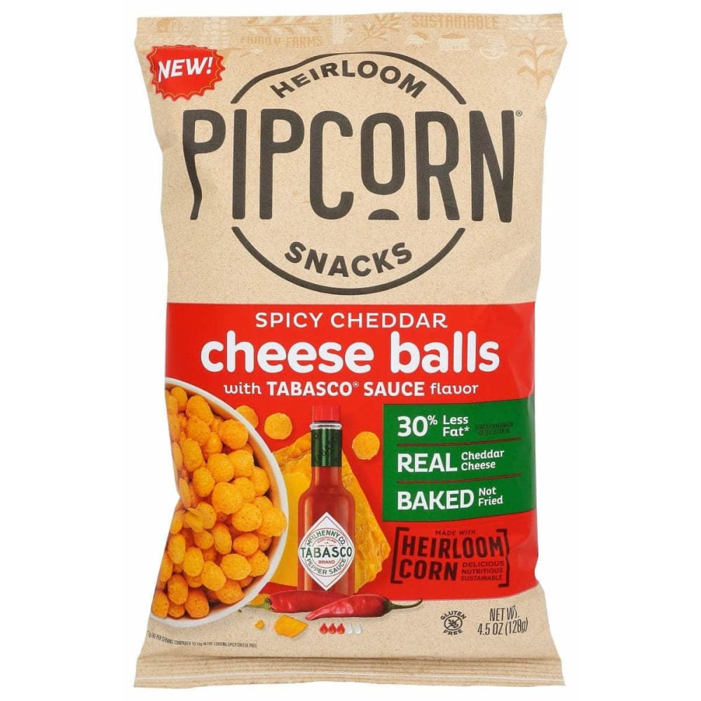 Pipcorn Grocery > Snacks > Chips PIPCORN: Spicy Cheddar Cheese Balls, 4.5 oz