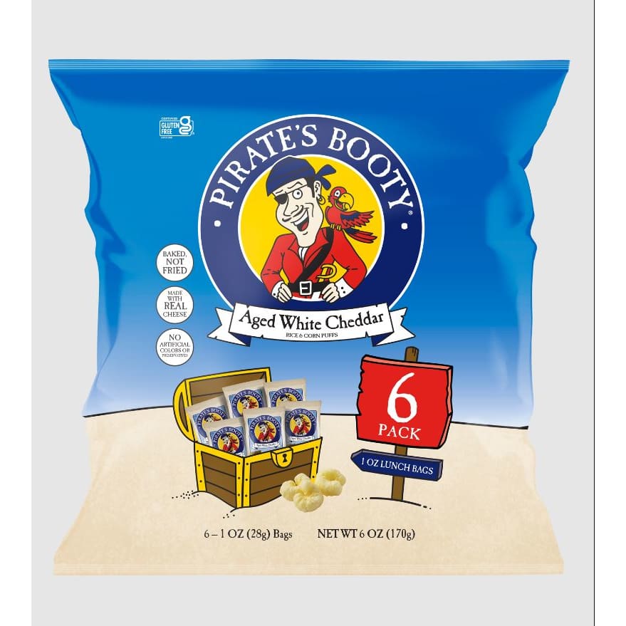 PIRATE BRANDS: Pirates Booty Aged White Cheddar 6 oz (Pack of 3) - Puffed Snacks - PIRATES BRAND