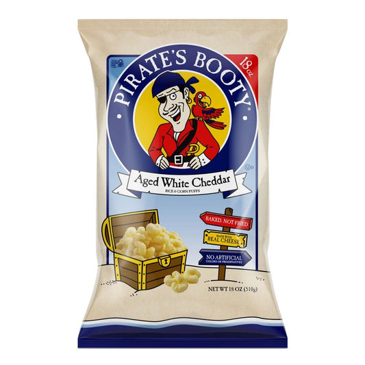 Pirate’s Booty Aged White Cheddar Puffs Value Bag (18 oz.) - Snacks Under $10 - Pirate’s