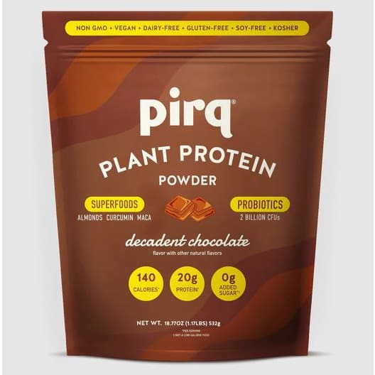 PIRQ: Plant Protein Powder Decadent Chocolate 1.17 lb - Grocery > Nutritional Bars Drinks and Shakes - PIRQ