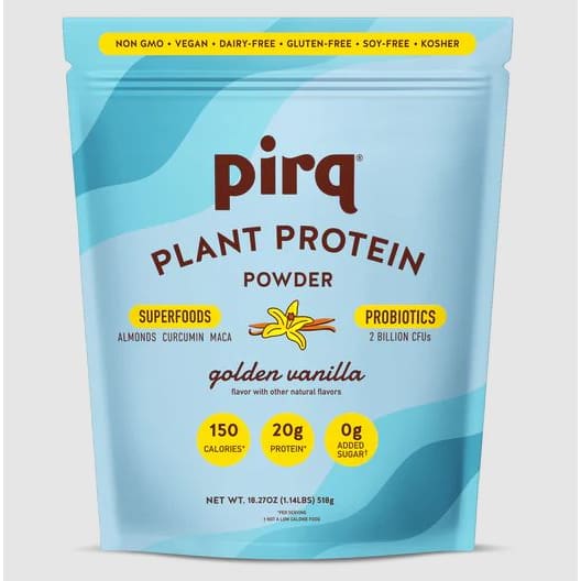 PIRQ: Plant Protein Powder Golden Vanilla 1.14 lb - Grocery > Nutritional Bars Drinks and Shakes - PIRQ
