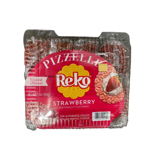 Pizzelle Reko Strawberry Italian Styled Waffle Cookie Limited Edition 16 oz. - Pizzelle Reko