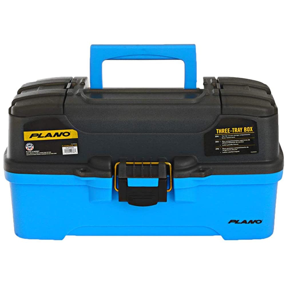 Plano 3-Tray Tackle Box w/ Dual Top Access - Smoke & Bright Blue - Outdoor | Tackle Storage - Plano