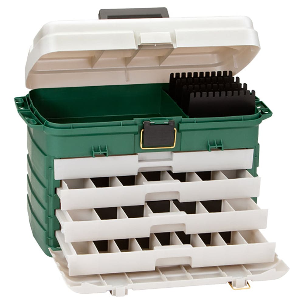 Plano 4-Drawer Tackle Box - Green Metallic/ Silver - Outdoor | Tackle Storage,Paddlesports | Tackle Storage,Hunting & Fishing | Tackle
