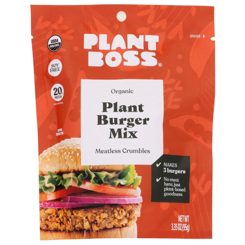 PLANT BOSS: Plant Burger Mix 3.35 OZ (Pack of 4) - Packaged Foods - PLANT BOSS