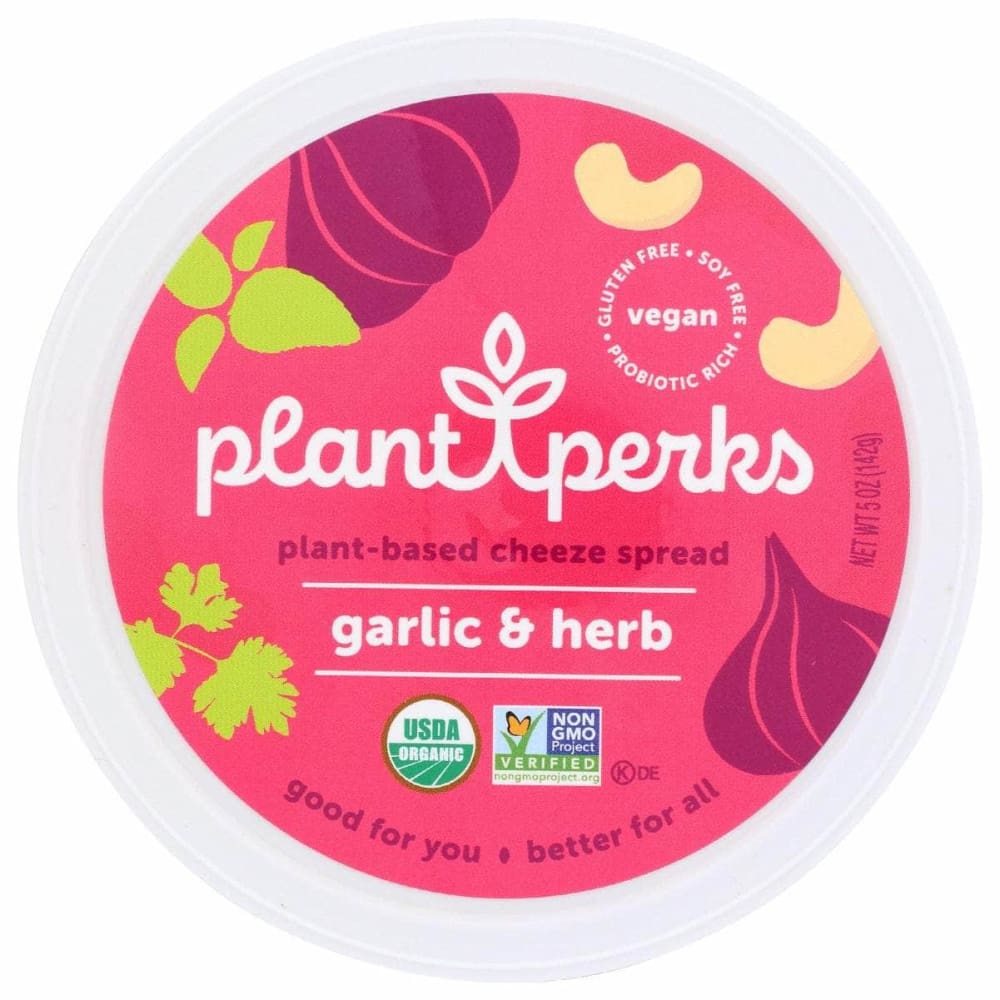 Plant Perks Grocery > Dairy, Dairy Substitutes and Eggs > Cheeses PLANT PERKS: Cheeze Spread Garlic Herb, 5 oz