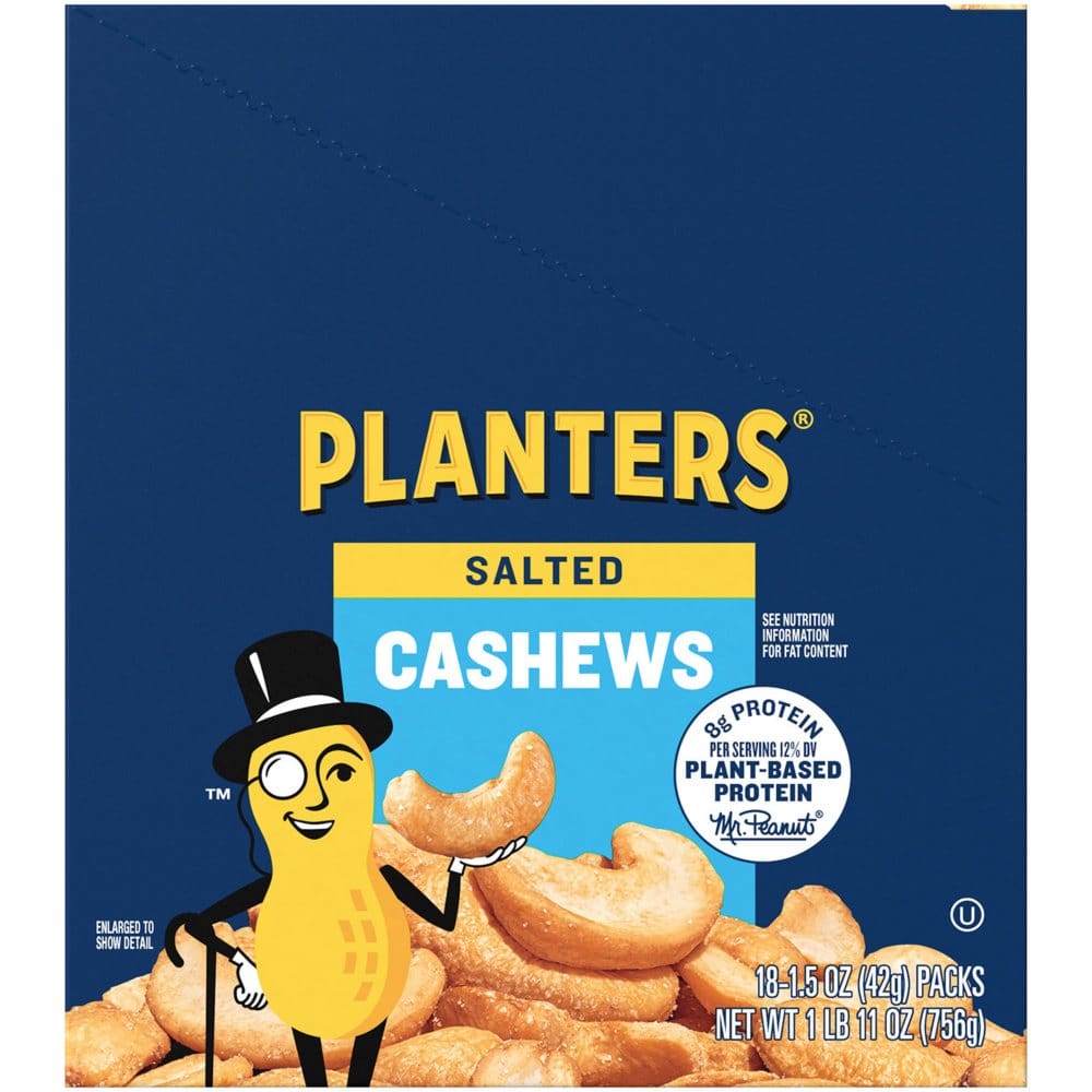 Planters Salted Cashews Single-Serve Tubes (1.5 oz. 18 ct.) - Nuts & Dried Fruit - Planters