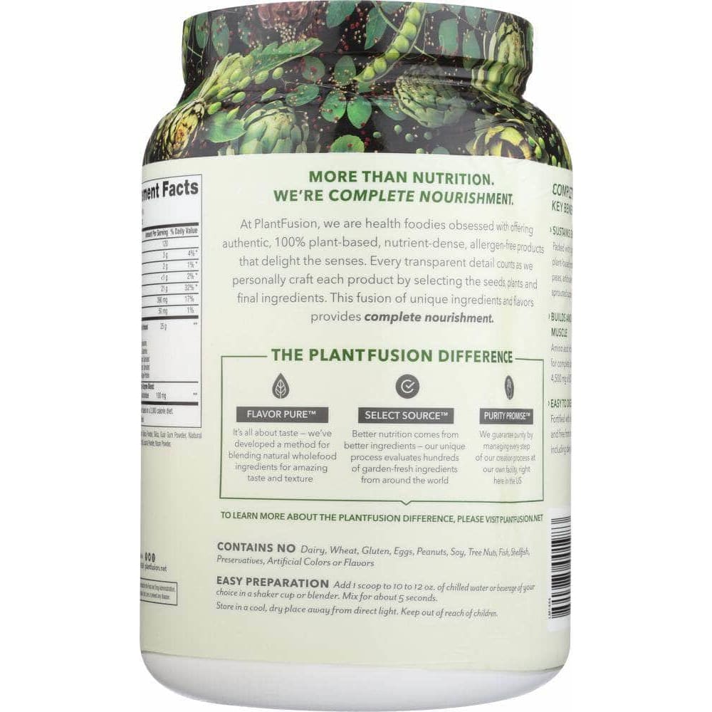 PLANTFUSION Plantfusion Protein Powder Unflavored, 2 Lb