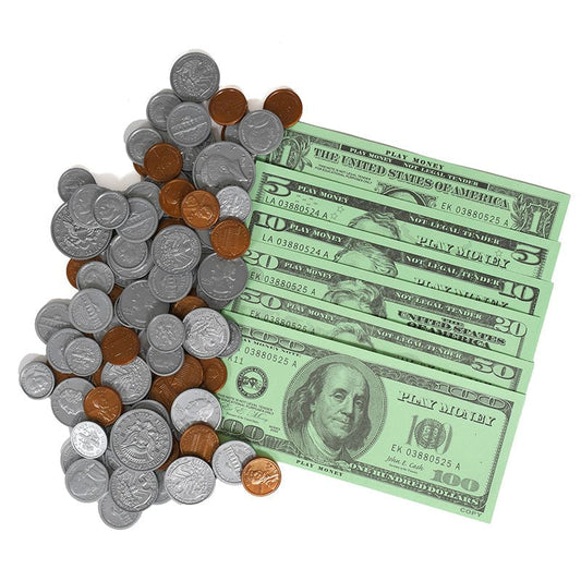 Play Money Set Bills & Coins (Pack of 6) - Money - Learning Advantage