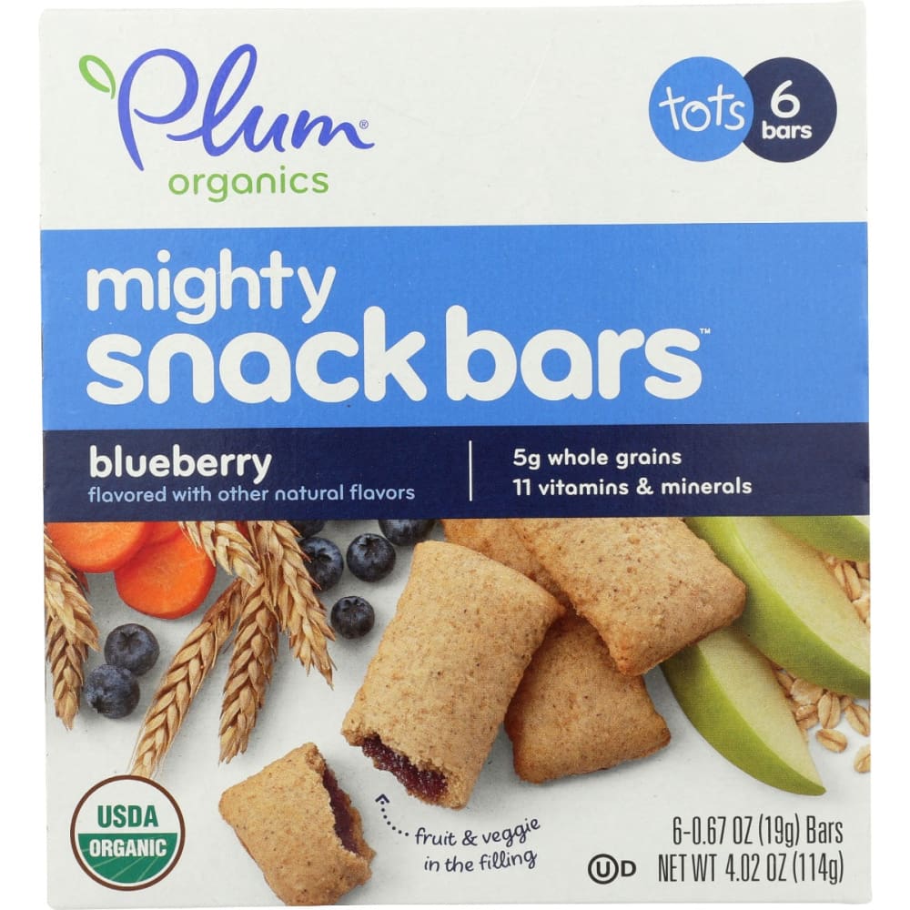 PLUM ORGANICS: Bar Mghty Snk Blueberry 4.02 oz (Pack of 5) - PLUM ORGANICS