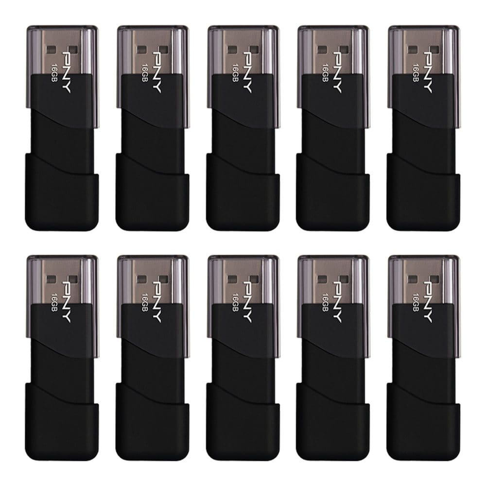 PNY 16GB Attaché 3 USB 2.0 Flash Drive 10-Pack - Flash Drives & Memory Cards - PNY