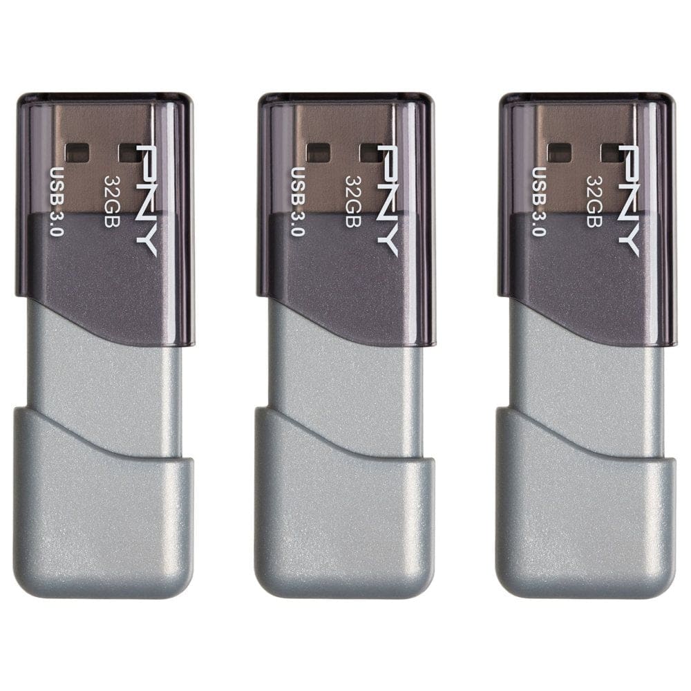 PNY 32GB Turbo Attaché 3 USB 3.0 Flash Drive (3 Pack) - Flash Drives & Memory Cards - PNY