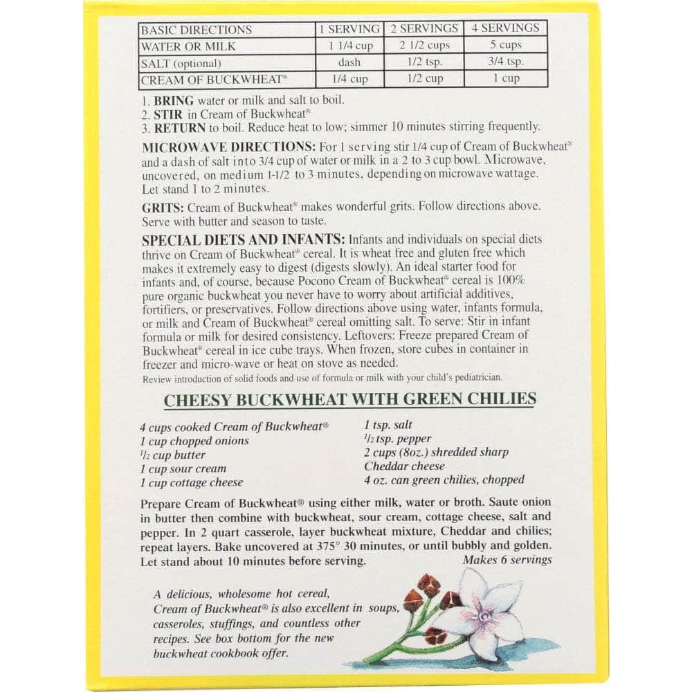 Pocono Heart Of Buckwheat Brand Pocono Organic Cream Of Buckwheat, 13 oz