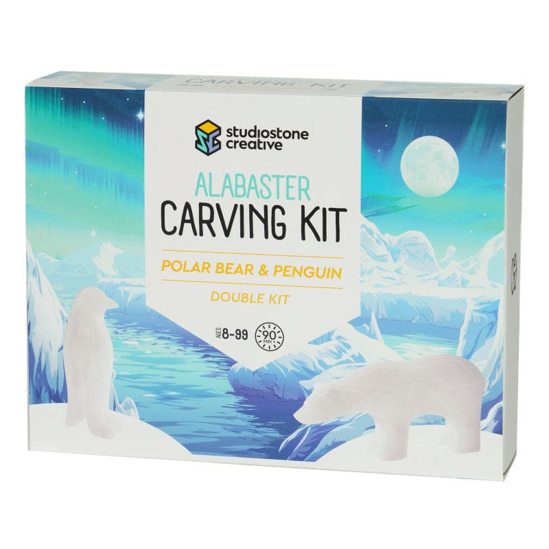 Polar Bear & Penguin Carving Kit Alabaster - Art & Craft Kits - Studiostone Creative Inc