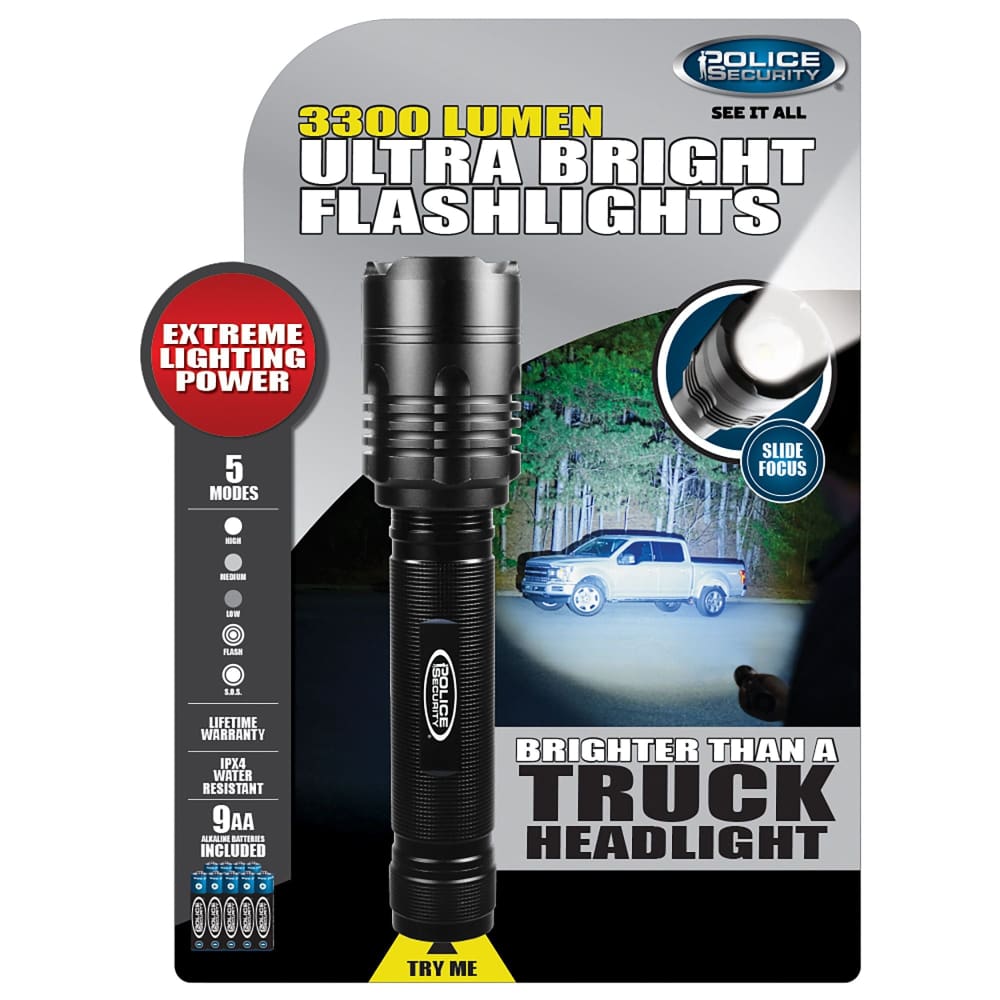 Police Security Skylar 3,300-Lumen Flashlight | ShelHealth