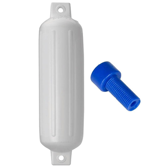 Polyform G-4 Twin Eye Fender 6.5 x 22 White w/ Adapter - Anchoring & Docking | Fenders - Polyform U.S.