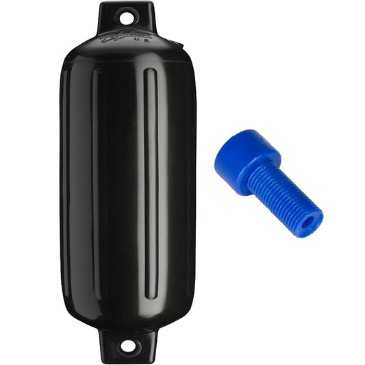Polyform G-5 Twin Eye Fender 8.8 x 26.8 - Black w/ Adapter - Anchoring & Docking | Fenders - Polyform U.S.
