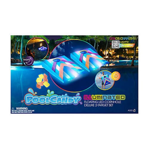 PoolCandy Illuminated Inflatable LED Cornhole Game - Home/Toys/Outdoor Toys/Floats & Pool Toys/ - Pool Candy