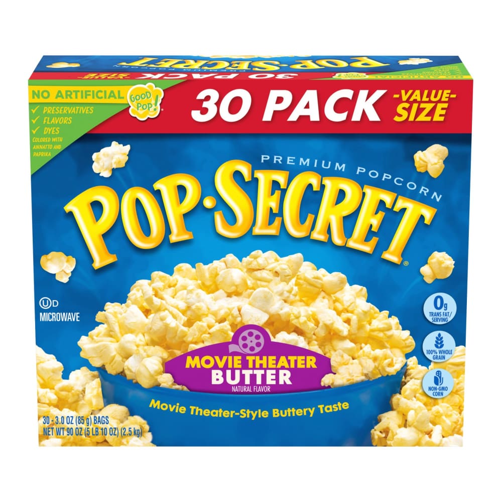 Pop Secret Pop Secret Movie Theater Butter Flavor Microwave Popcorn Sharing Bags 30 pk. - Home/Grocery Household & Pet/Canned & Packaged