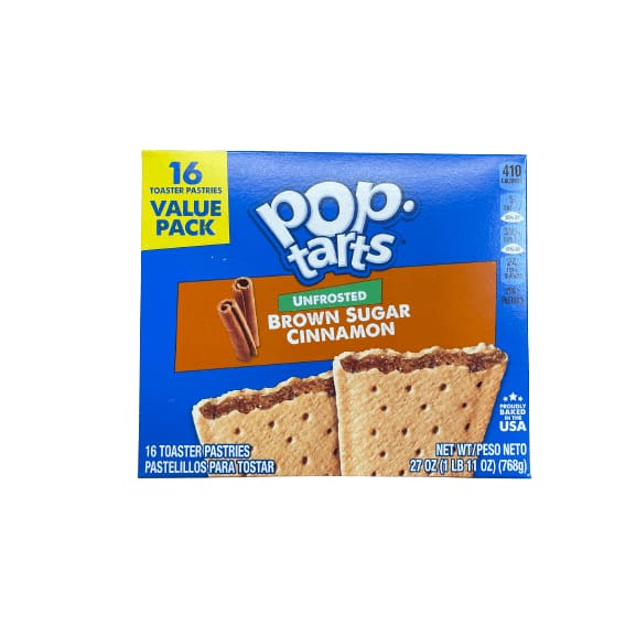 Pop-Tarts Pop-Tarts Toaster Pastries, Unfrosted Brown Sugar, 16 Ct, 27 Oz, Box