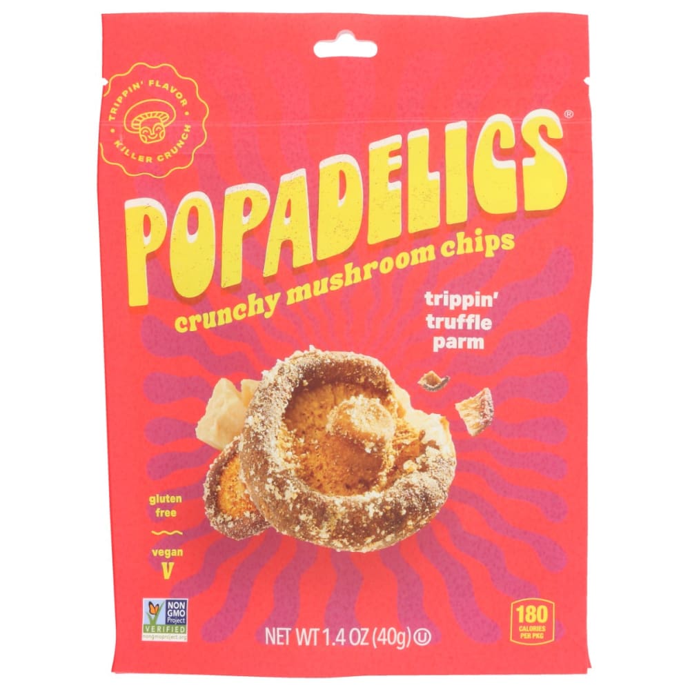 POPADELICS: Trippin Truffle Parm Mushroom Chips 1.4 oz (Pack of 4) - Grocery > Snacks > Chips - POPADELICS