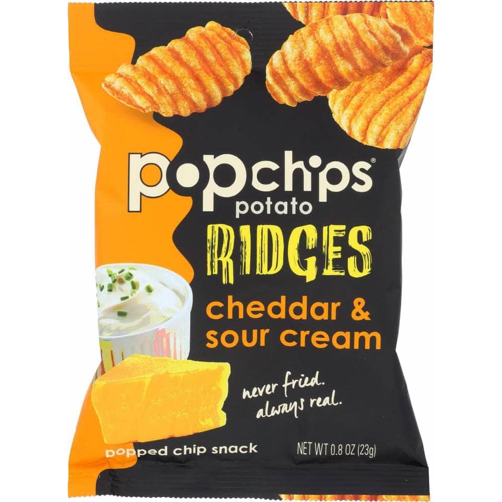 Popchips Popchips Chips Ridges Cheddar & Sour  Cream, .8 oz