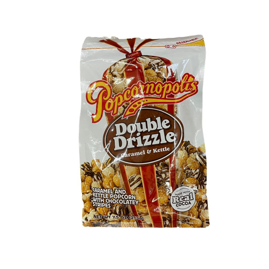 Popcornopolis Double Drizzle Caramel & Kettle 7.5 oz. - Popcornopolis