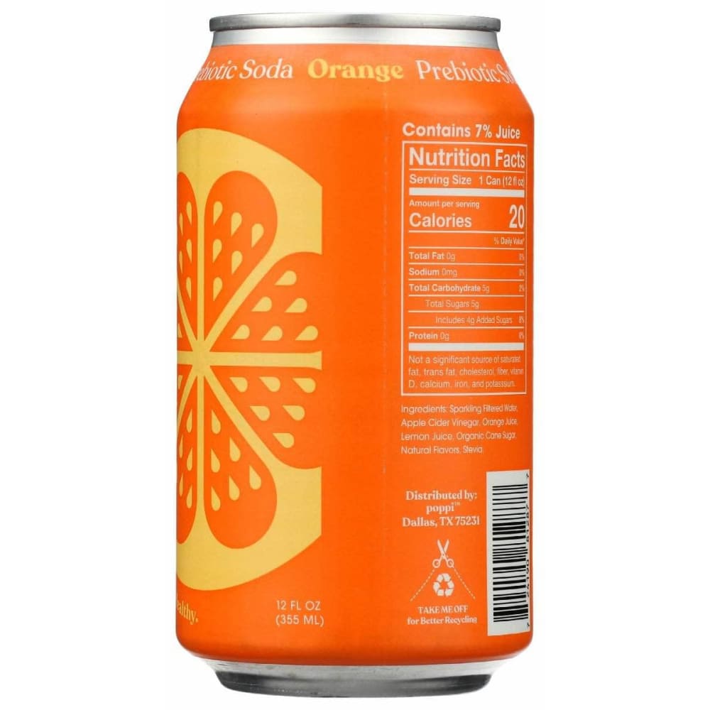 POPPI Poppi Drink Prebiotic Orange, 12 Fo