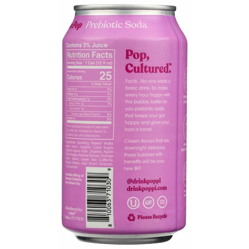 POPPI Poppi Soda Prebiotic Doc Pop, 12 Fo