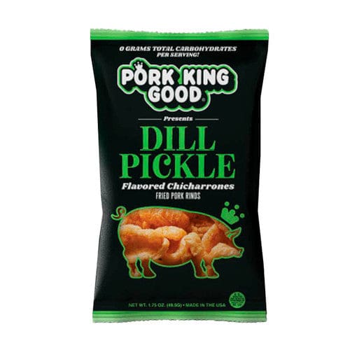 Pork King Good Dill Pickle Flavored Pork Rinds 1.75oz (Case of 12) - Snacks/Bulk Snacks - Pork King Good